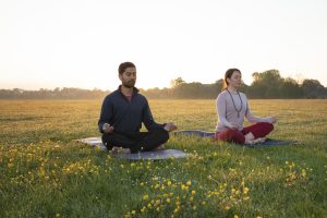 meditating with others