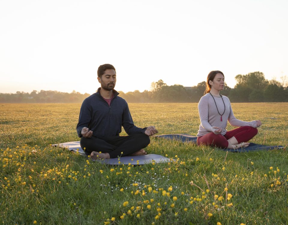 meditating with others