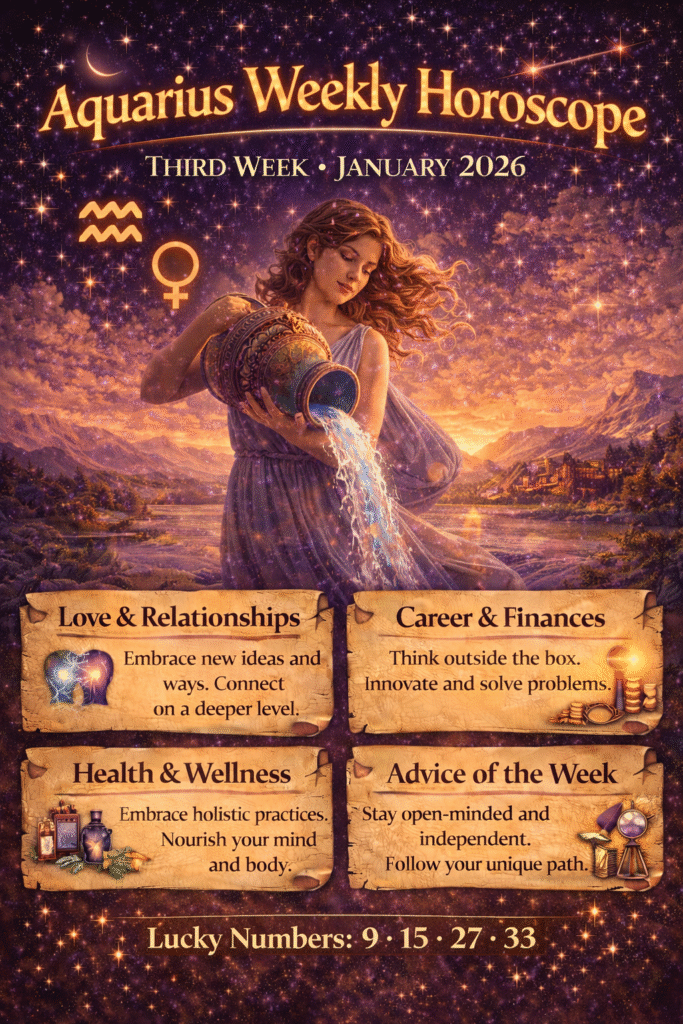 Aquarius weekly horoscope third week Jan 2026