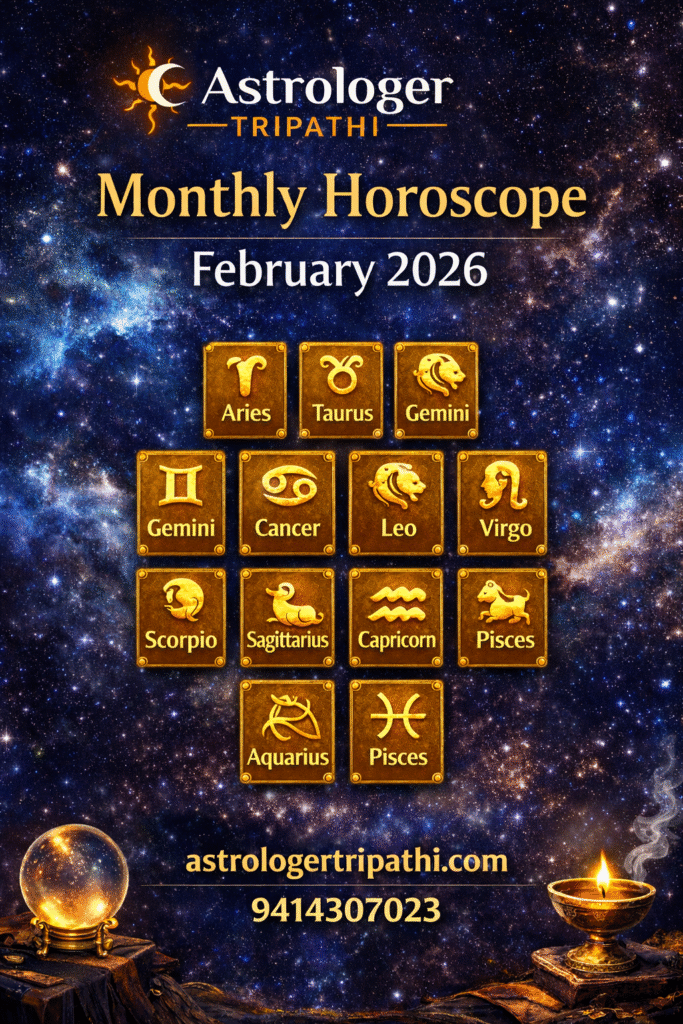 Complete February 2026 Vedic horoscope based on exact planetary positions. Capricorn stellium effects, Jupiter retrograde insights, and detailed predictions for all 12 Moon signs.