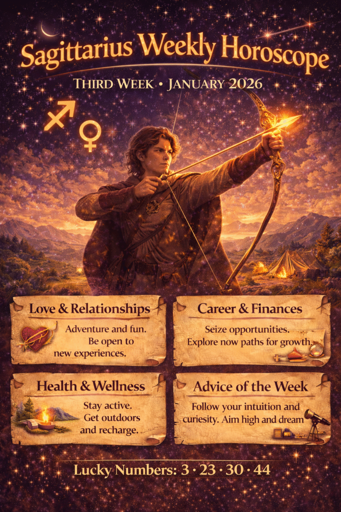 Sagittarius weekly horoscope third week Jan 2026