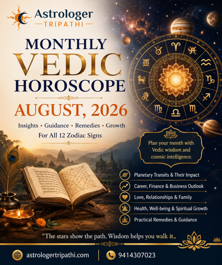 monthly vedic horoscope August , 2026
