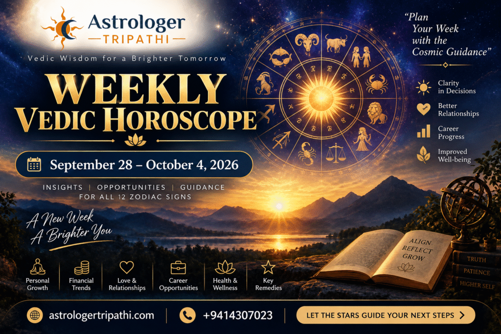 Weekly Vedic horoscope September 28 to October 4, 2026: